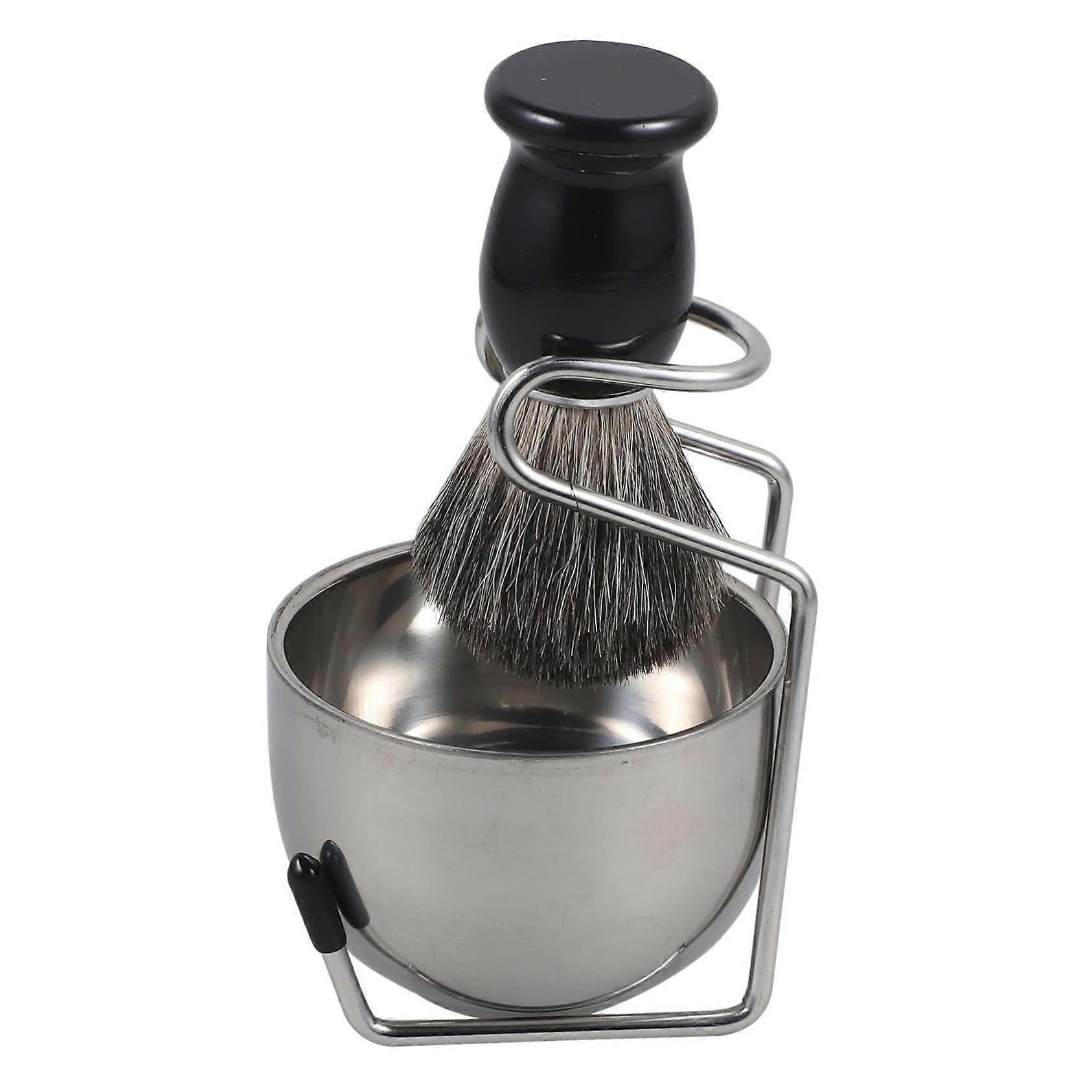 Men Shaving Brush Set with Foaming Bowl and Stand for Wet Shave Beard Grooming