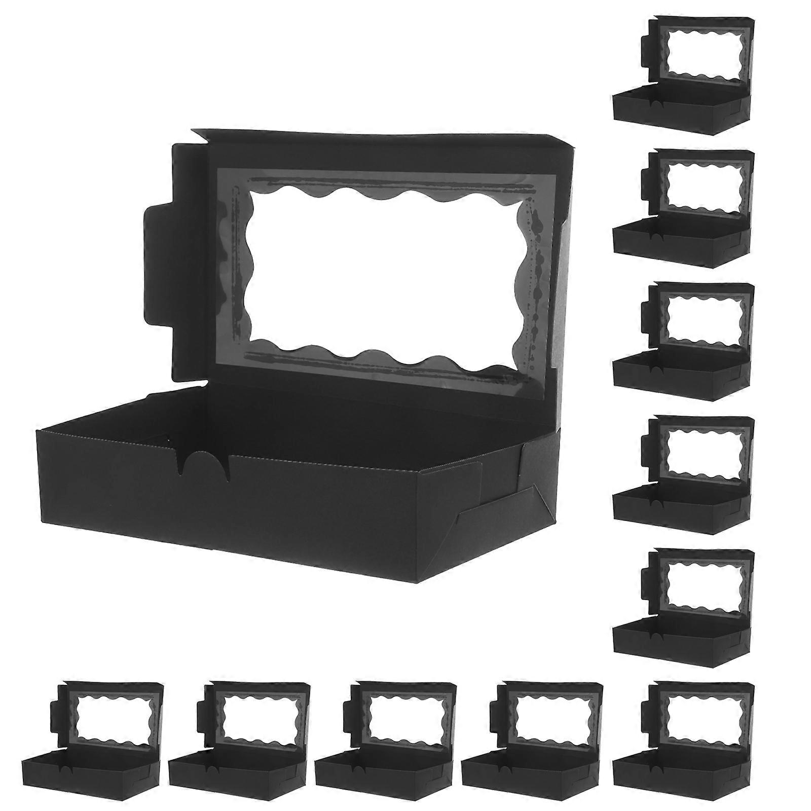 Packaging Boxes Kraft Paper Bakery Box for Dessert Display 50Pcs with Clear Window