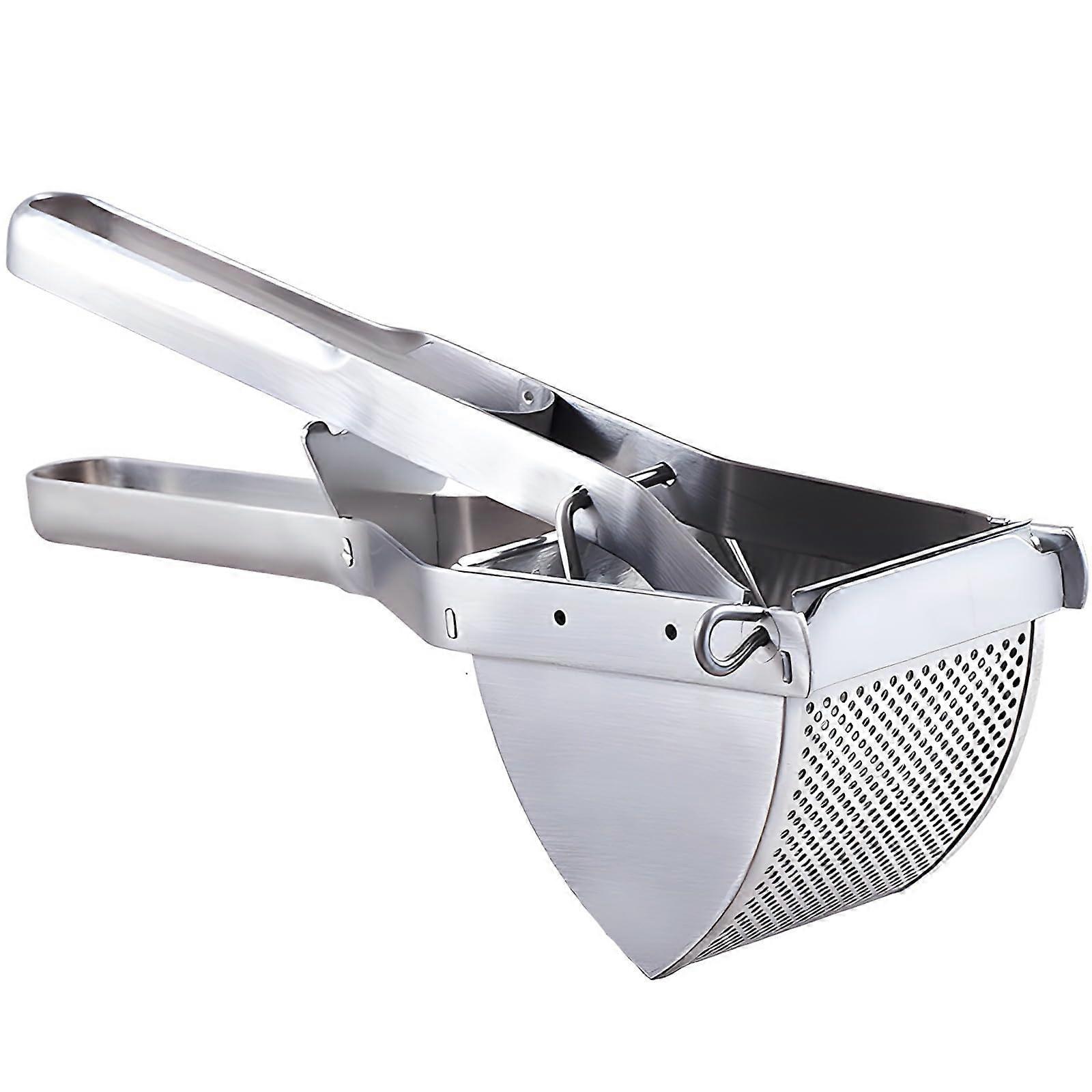 Potato Masher Stainless Steel Basket with Ergonomic NonSlip Handle for Easy Mashing of Vegetables and Fruits