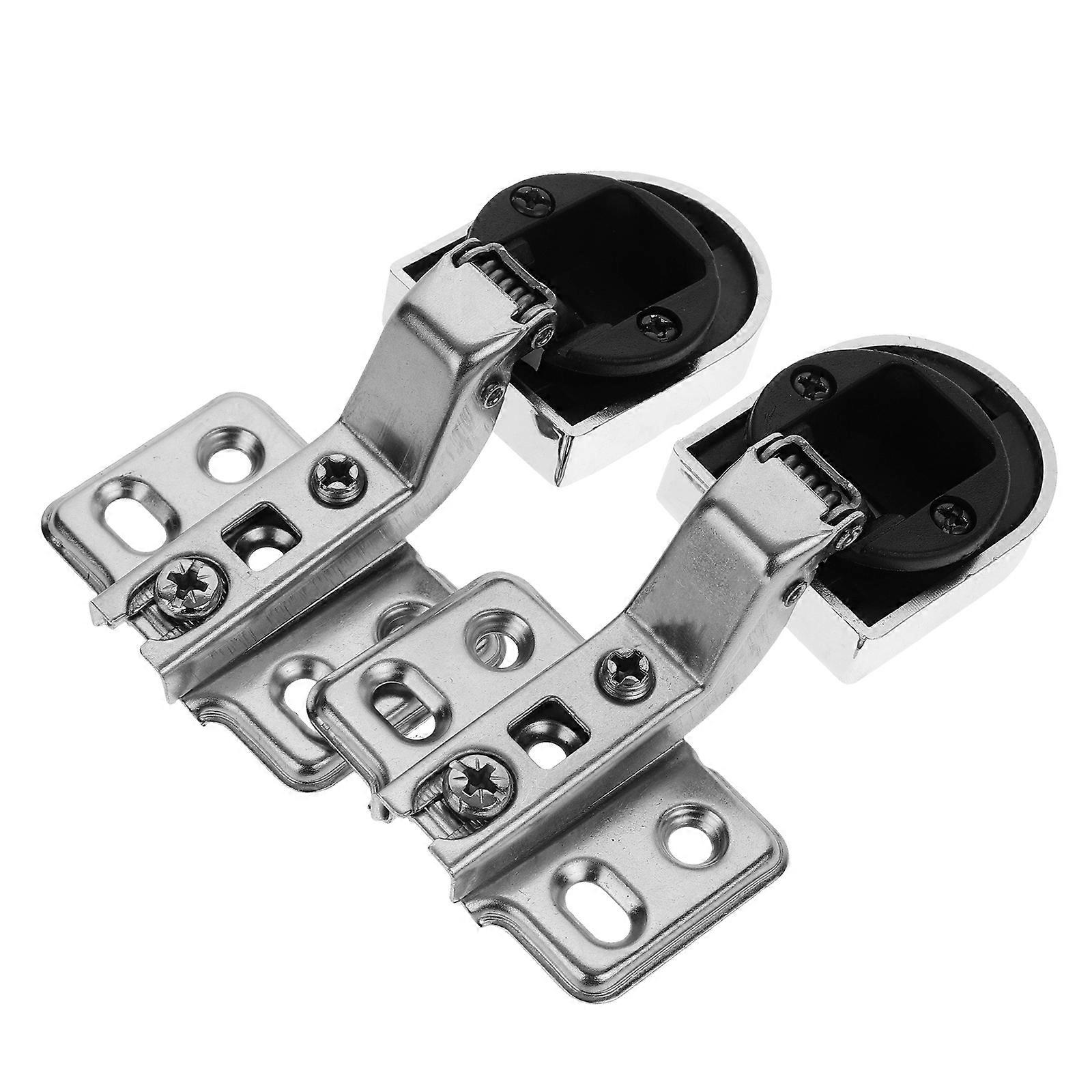 2Pcs Glass Door Buffer Hinges Half-Circle Cover Suitable For Cabinets Windows And Smooth Closing