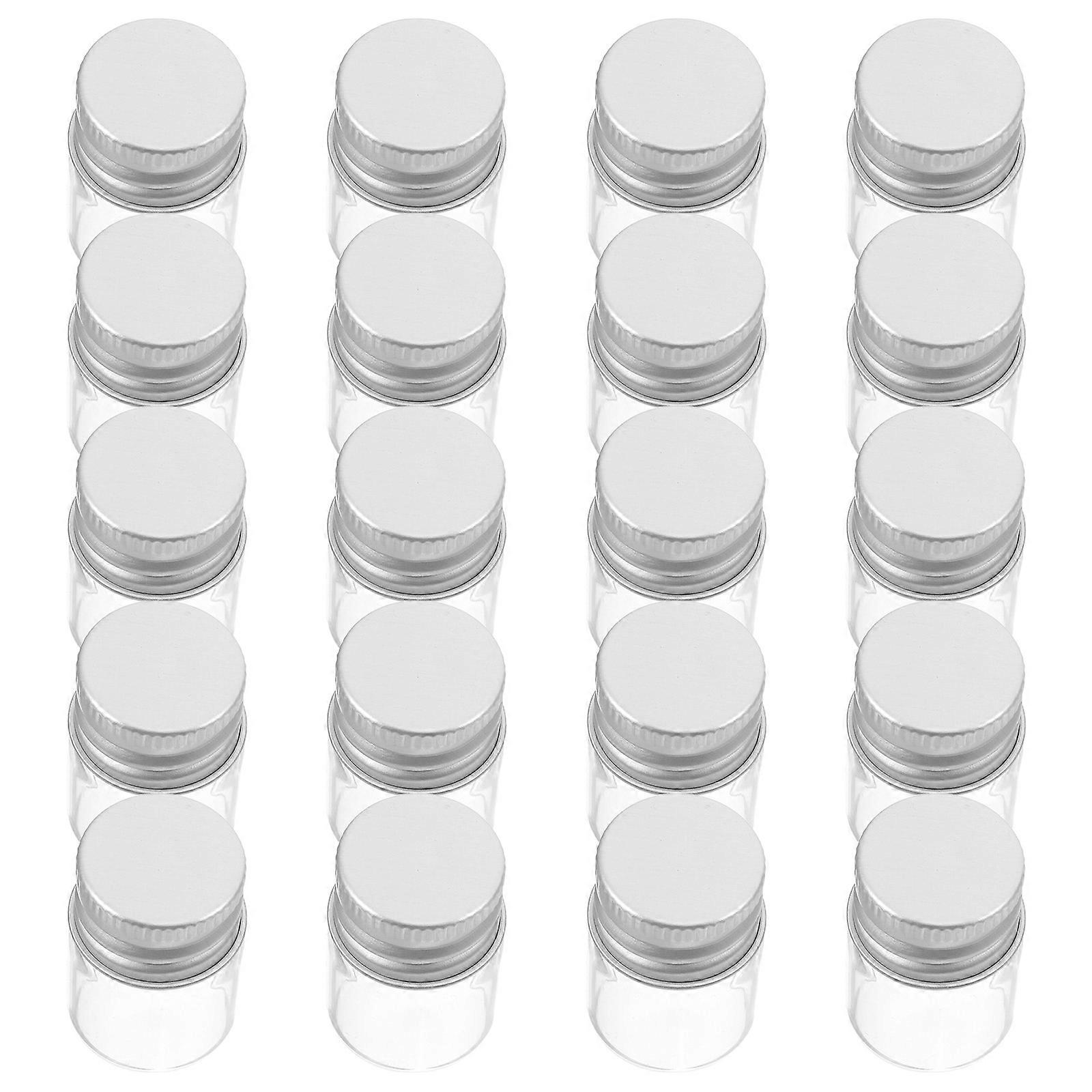 20Pcs Tiny Glass Jars: Ideal Message Storage For Weddings And Parties Featuring Miniature Design And Secure Aluminum Caps