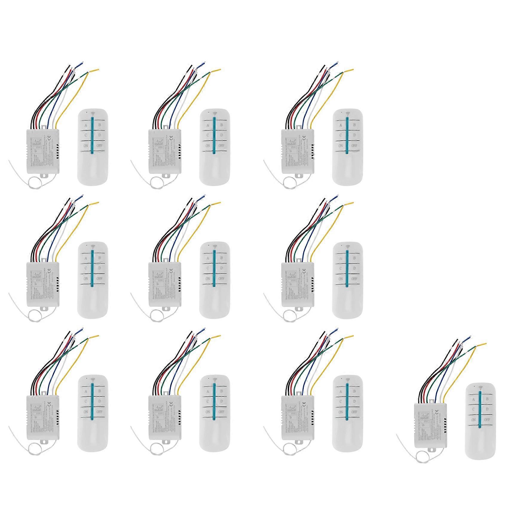 10X 4 Way Light Lamp Digital Wireless Remote Control Switch ON/OFF 220V
