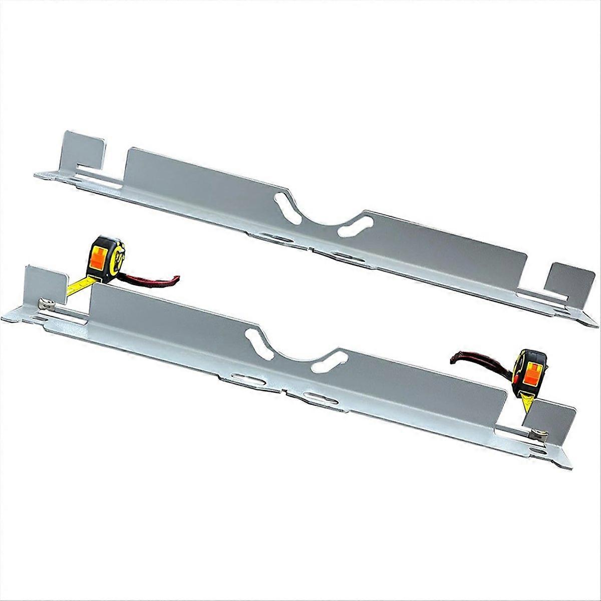 Universal Car Wheel Alignment Plate Tool with 2 Tape Measures Silver