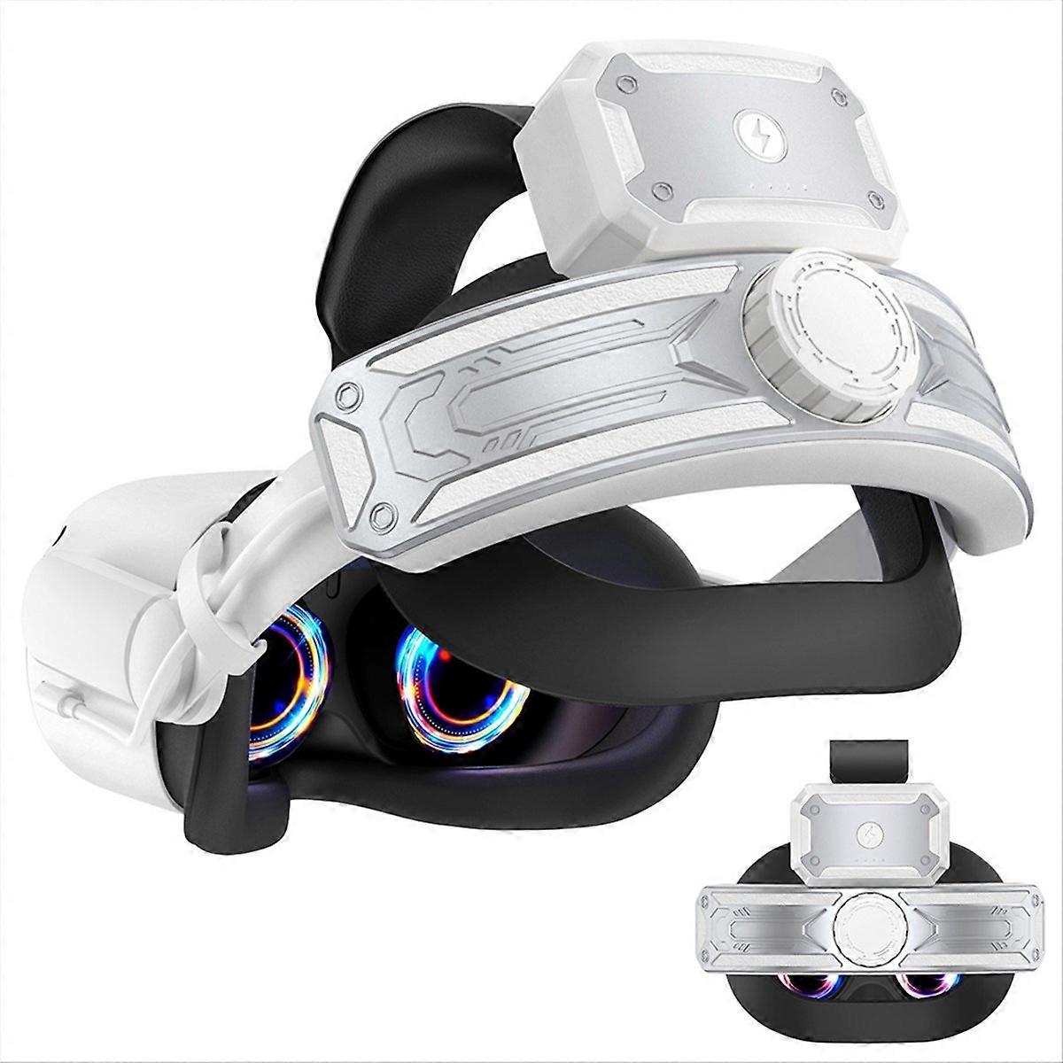 VR Head Strap with Battery for Meta/,Silver