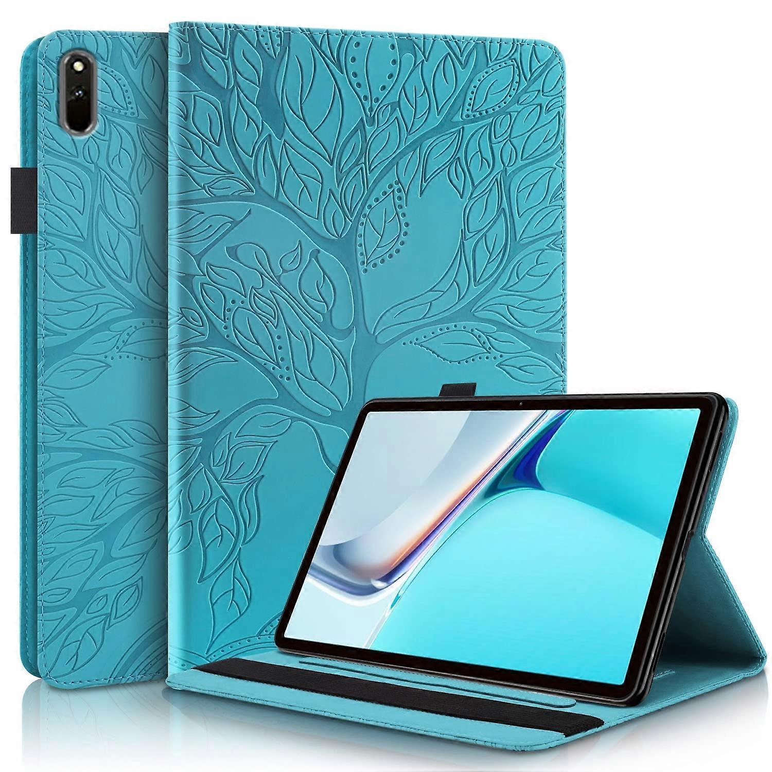 PU Leather Wallet Case Tree of Life Cover with Card Slots and Stylus Holder for Huawei MatePad 11 2021
