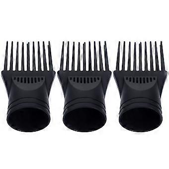 3PCS/Set Hittebestendige Föhn Gebruik Windkam Professionele Stijl Föhn Gebruik Platte Mond Windkam (Zwart)