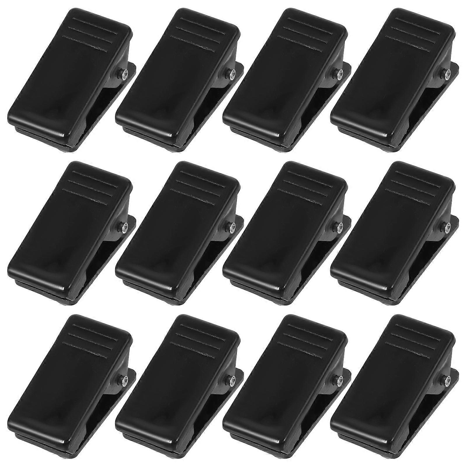 Self Adhesive Chest Badge Clips for Work Badges 100Pcs Black Plastic Clips