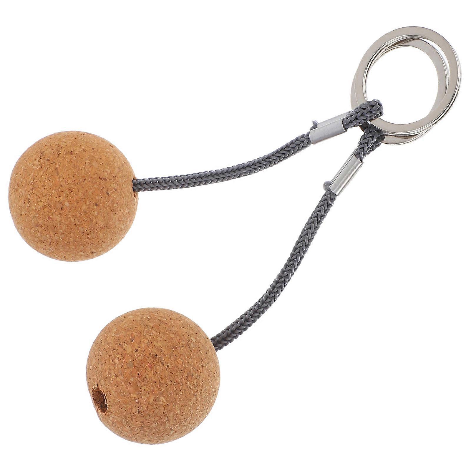 Soft Cork Ball Keychain Floating Accessory for Boating 2Pcs