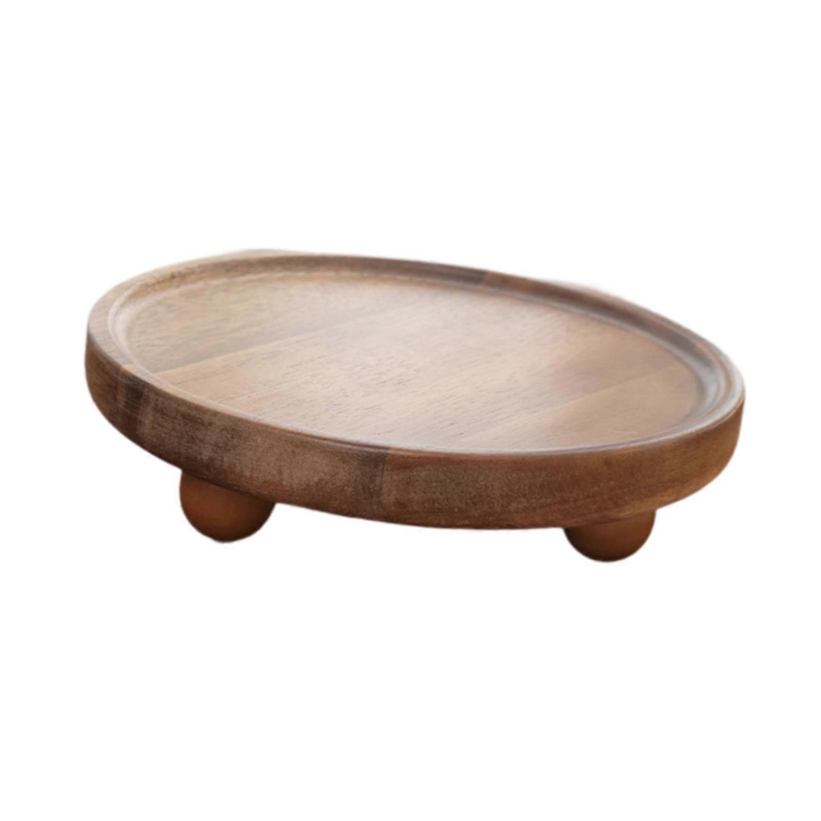 Wood Pedestal Stand, Wood Riser Multifunctional Decorative Tray Display Riser