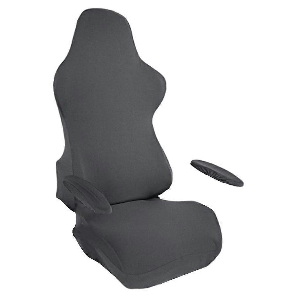 Stretch Gaming Chair Cover Solid Color Washable Ergonomic Polyester Dust dark gray