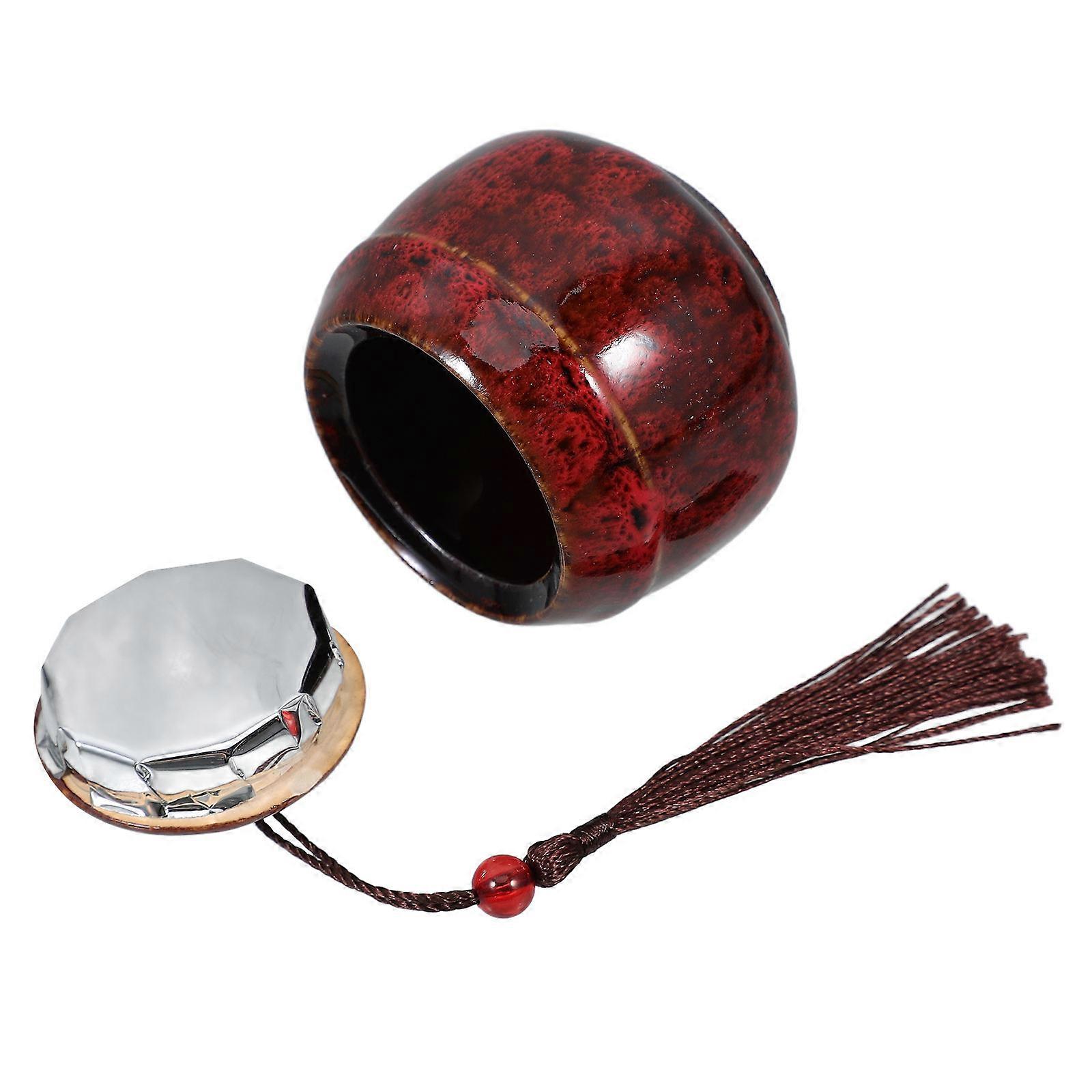 Small Pet Urn Ceramic Square for Dogs Cats Dark Red with Ash Storage Function 1Set