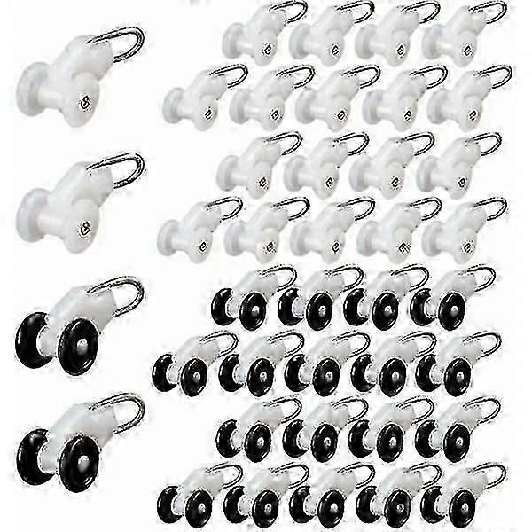 Rail gliders for pergola curtain 40pcs track hooks