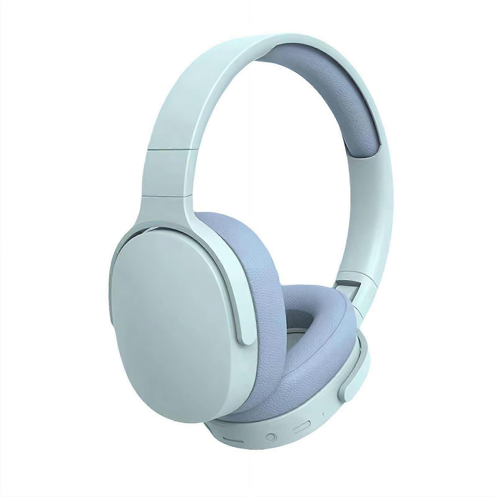 Over Ear Headphones Wireless Bluetooth 5.1 HiFi Foldable Noise Cancelling Adjustable Headset For iOS Android Blue