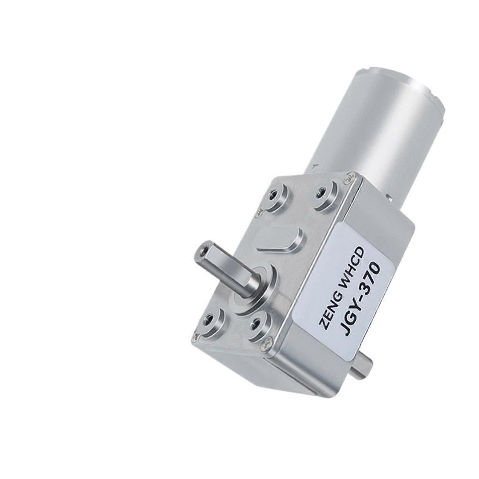 JGY370 Dual-Axis D-Type Hollow Shaft Worm Gear Reduction Motor 25KG 23RPM 6V DC Forward Reverse Metal