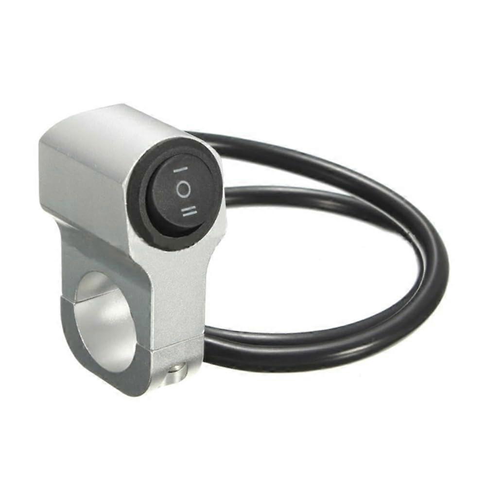 Aluminum Motorcycle Handlebar Switch 22mm MultiFunction Control for Low Beam and Stop Silver
