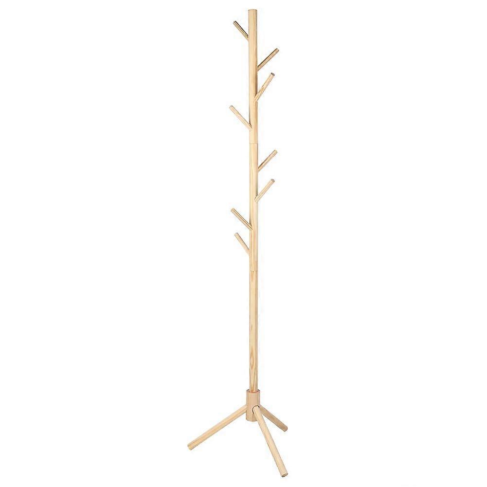 Modern Wooden Tree Coat Rack Stand with Stable Wide Base for Hallway Bedroom Entryway