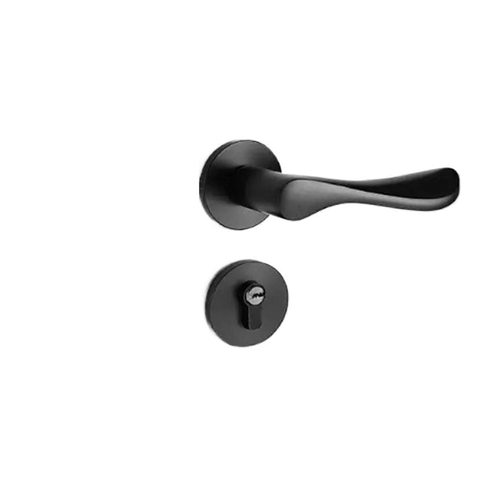 Aluminum Alloy Magnetic Silent Door Lock with Noise Reduction for Bedroom Wooden Doors Silver