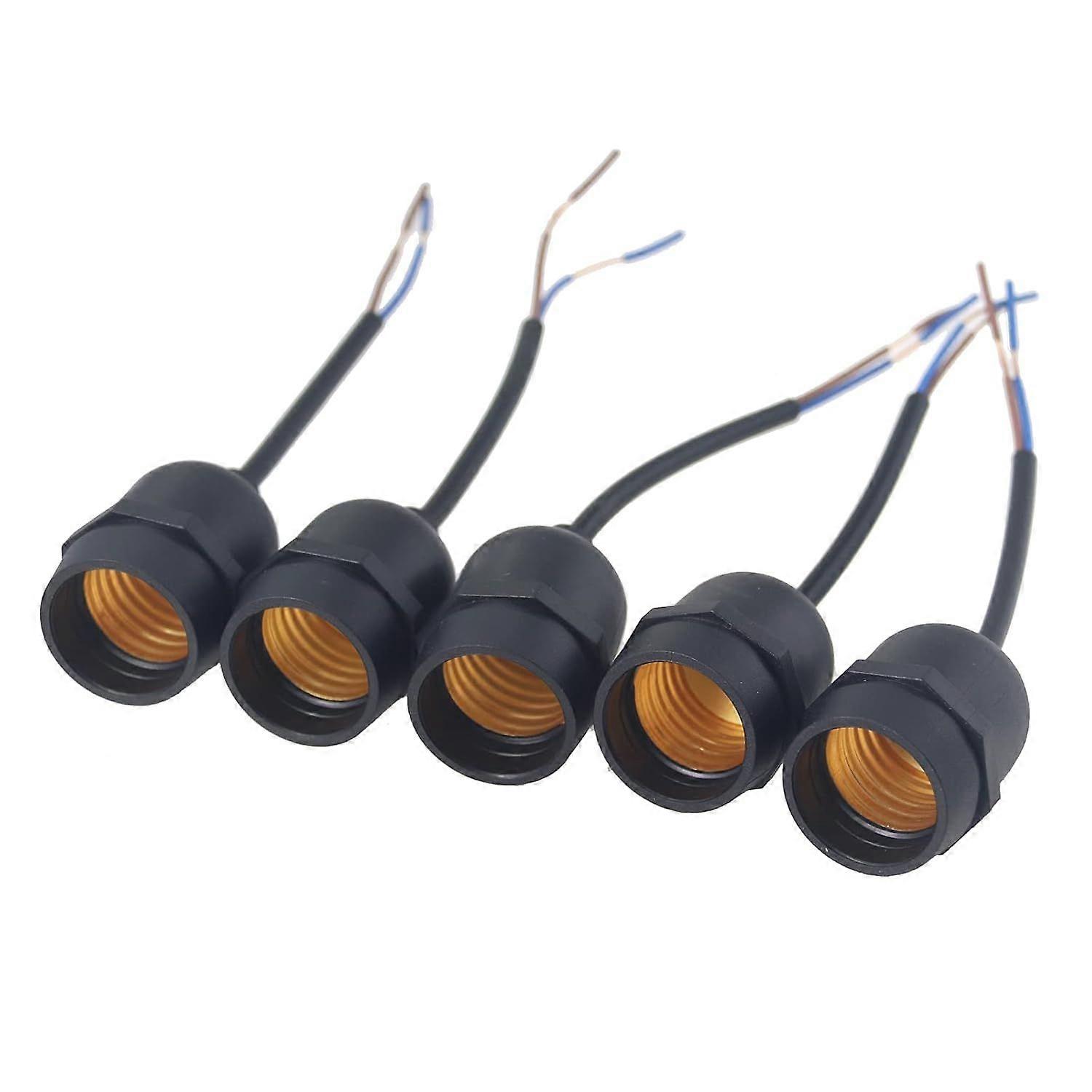 5pcs E26 E27 Waterproof Medium Base Light Lamp Sockets Fully Sealed Rainproof