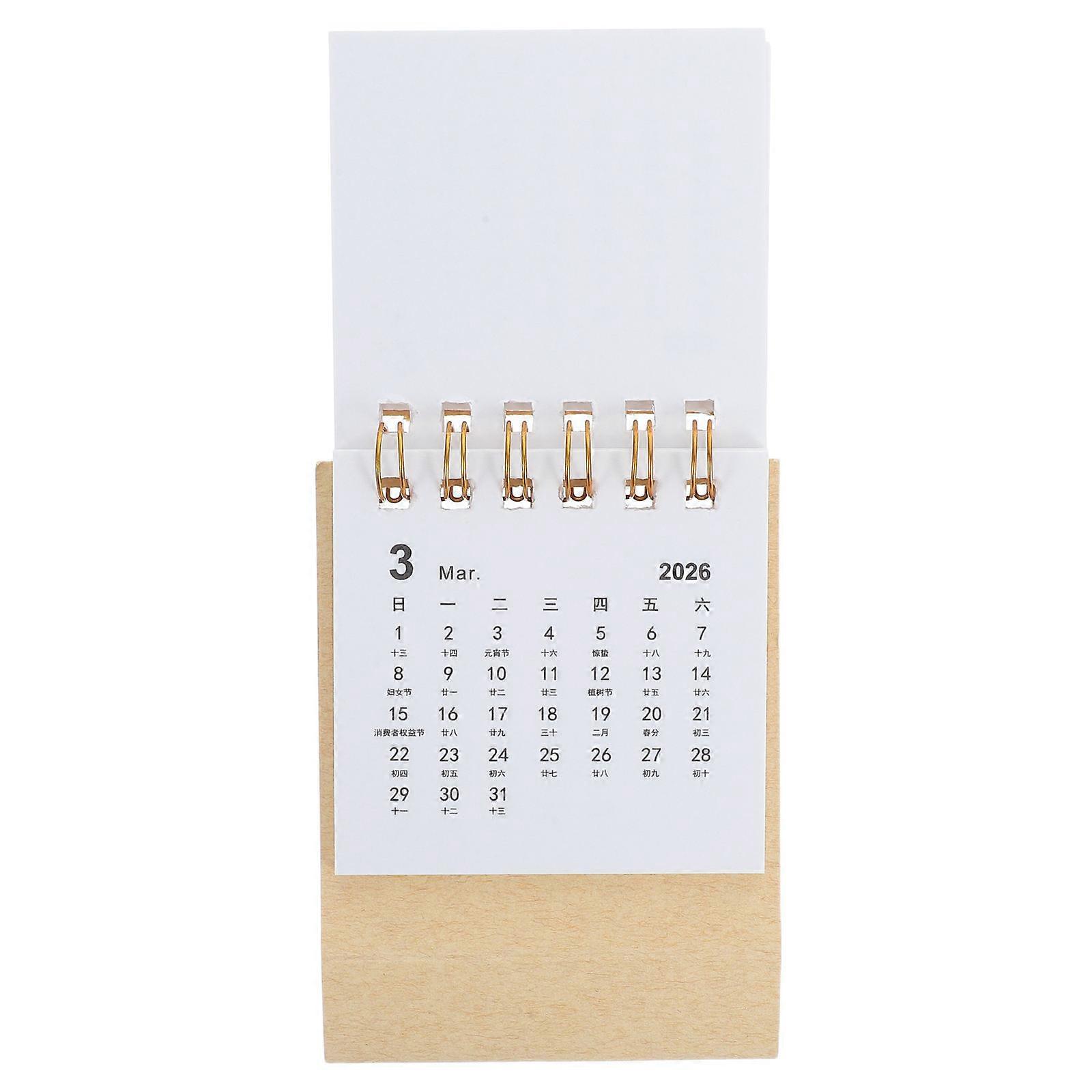 Mini Desk Calendar 2026 Beige with Tear Off Pages for Daily Use 2026 ...