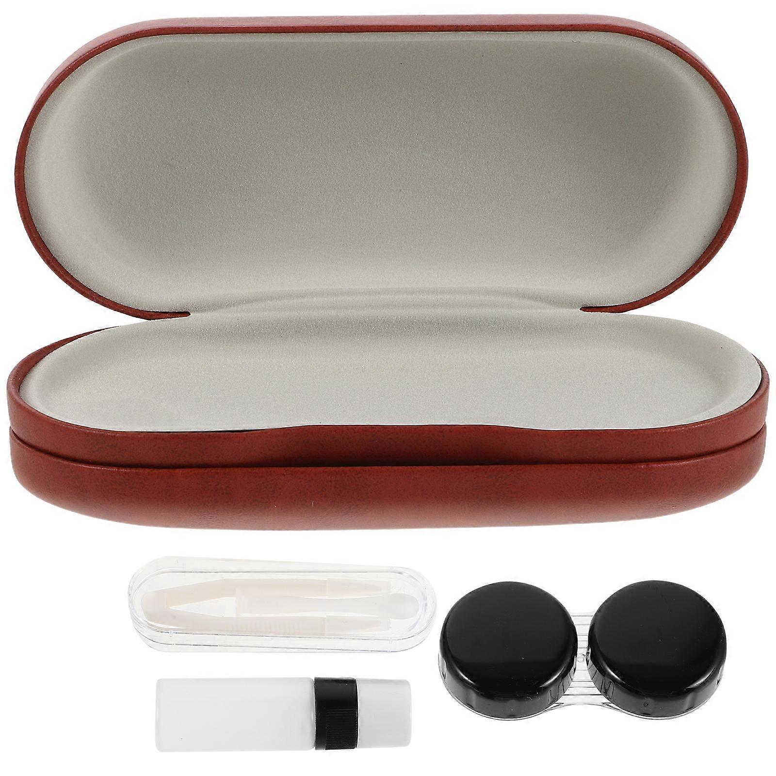 Dual Sunglass Case Hard Shell Eyeglass Case for Travel Coffee