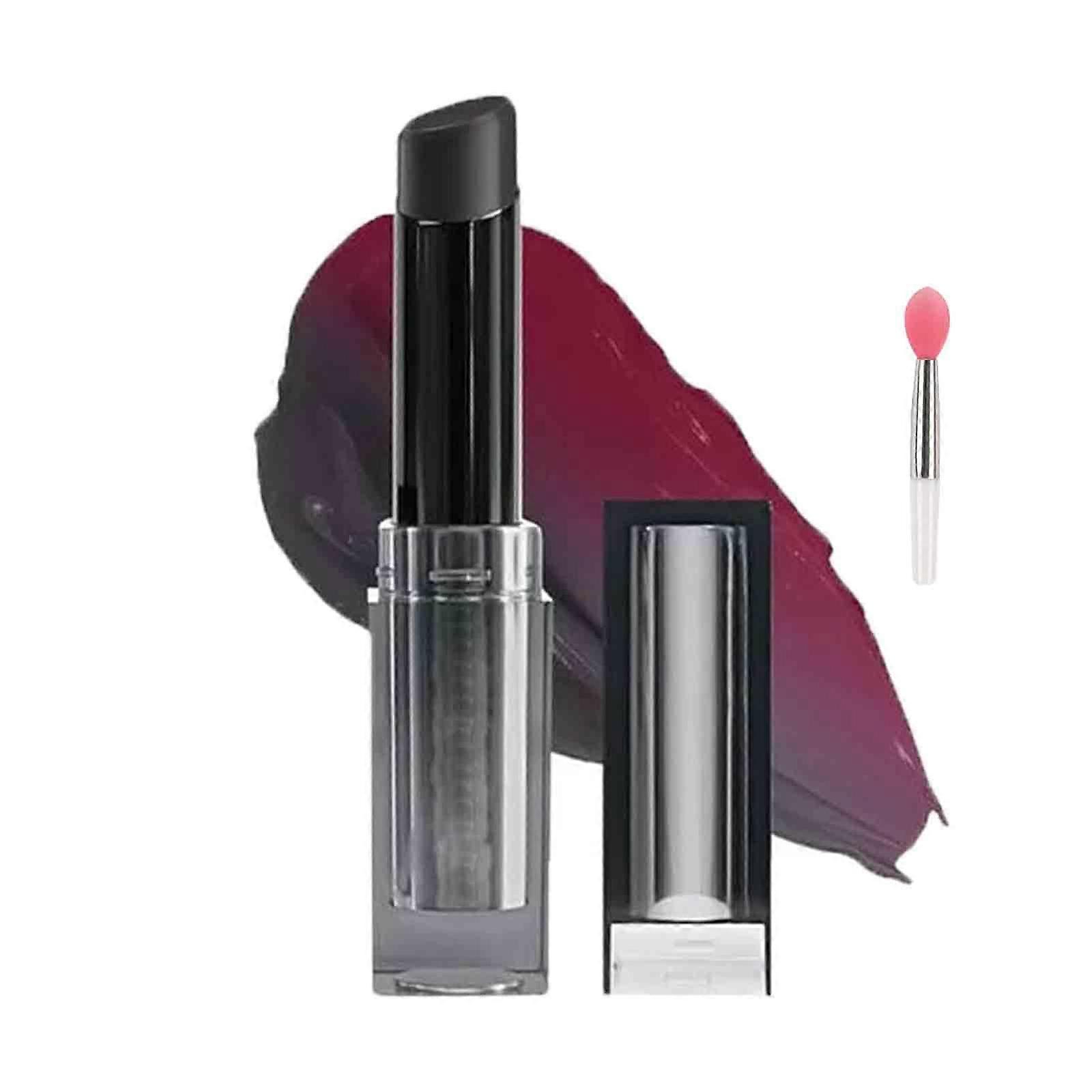 Color Changing Lipstick with pH Adjusting Formula, Long Lasting Moisturizing Smudge Proof Tint (Black)