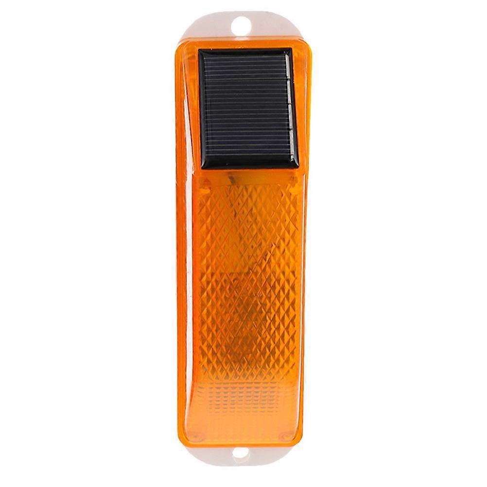 Solar Warning Light Yellow Pc Warning Lamp for Yard Garden Use