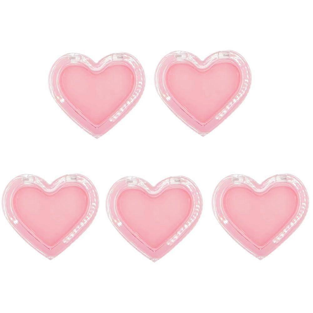 5pcs Heart Shaped Empty Eyeshadow Palette with Clear Lid Refillable Makeup Storage Box