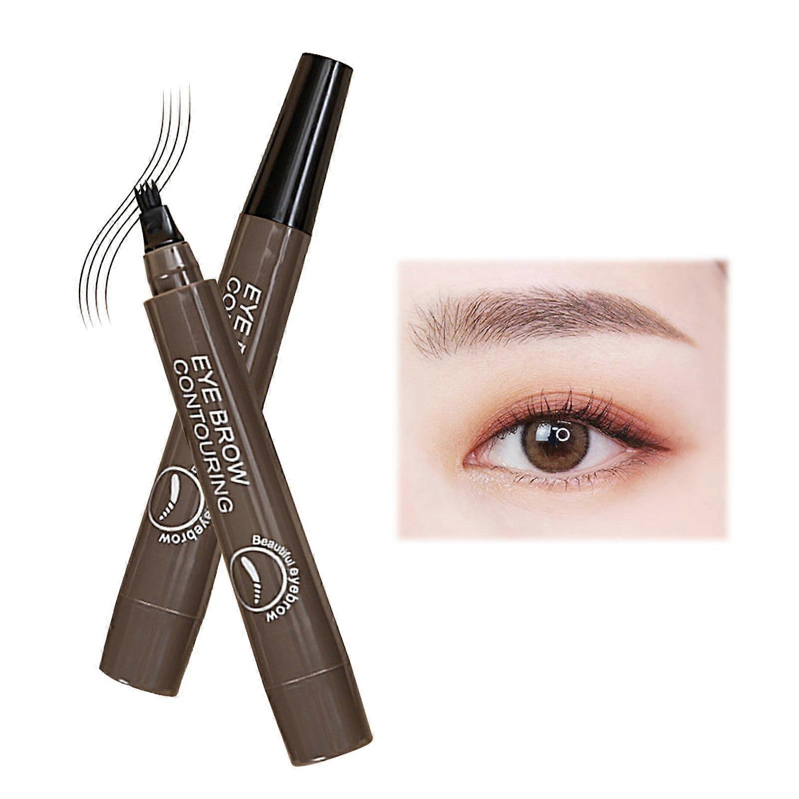 Waterproof Microblading Eyebrow Pencil with 4 Fork Tip, Long Lasting Natural 3D Brow Effect