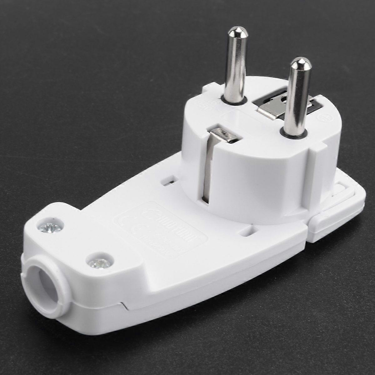 2pcs White Schuko Angled Plug Flat, Schuko Flat Plug 250 V (16 A), Schuko Plug, Schuko Plug Flat, Eu Plug