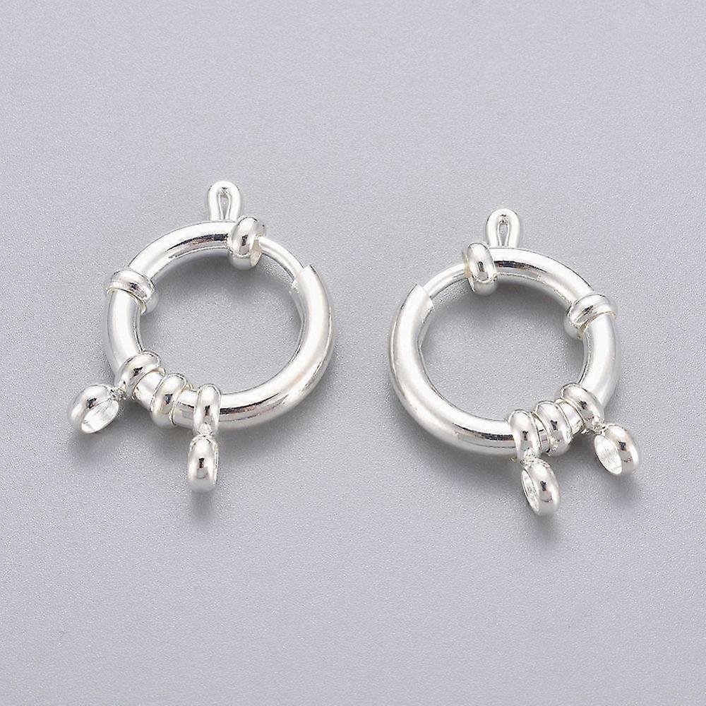 304 Stainless Steel Spring Ring Clasps Ring Silver 18x4.5mm Hole: 2.5mm
