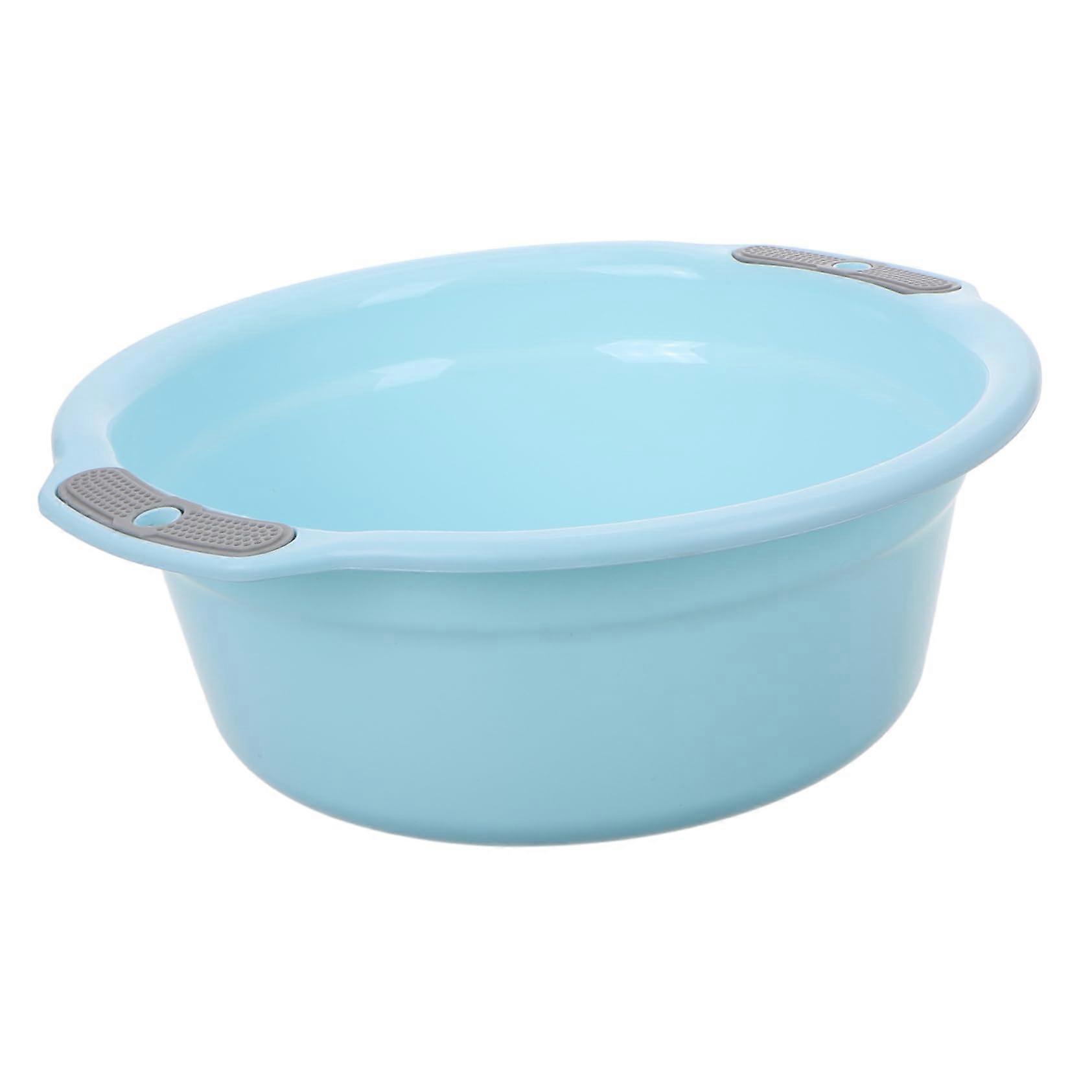 Plastic Wash Basin with Dual Handles Thick Construction for Laundry Kitchen Vegetables Foot Soaking