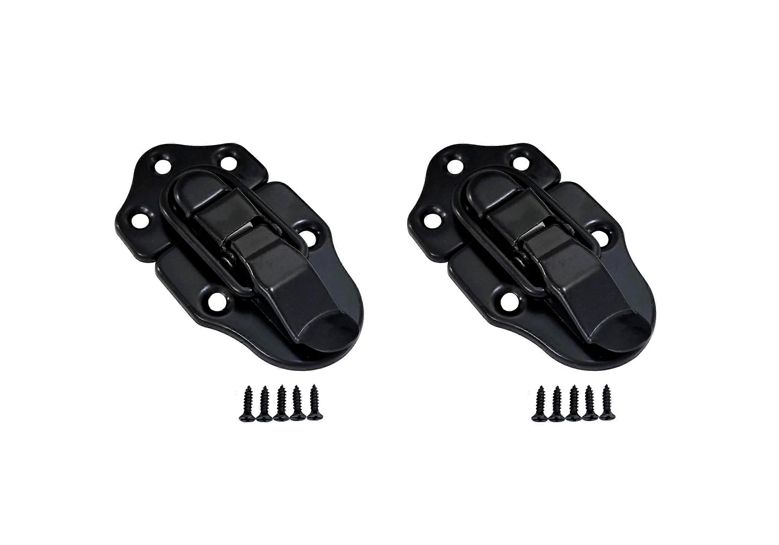 Toggle Hasp Latch for Small Metal Box, Steel Secure Lock, Easy Screw Install, Black 2 Pack