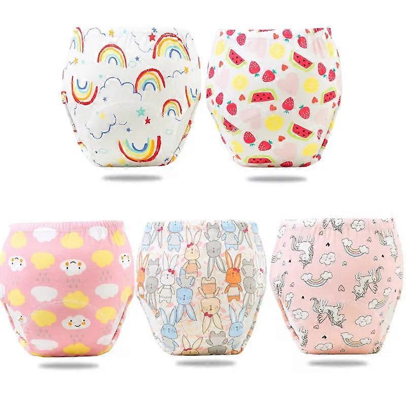 5-pack Baby Training Pants Cotton Waterproof Washable Potty Diaper Reusable