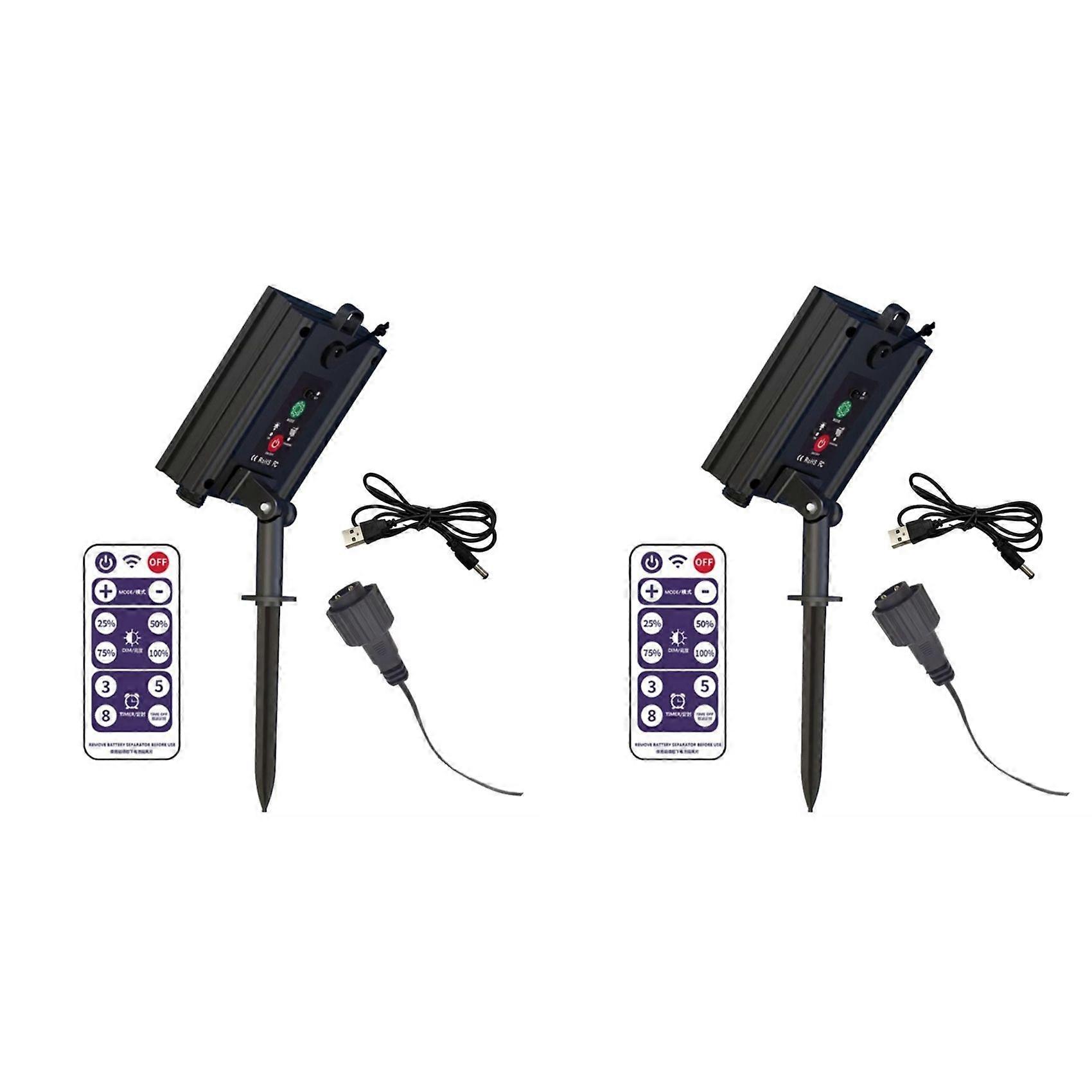 2X Solar Battery Box Kit Pack Powered Lithium Panel Light with Remote Control for Led String Strip Lamp 24V DIY