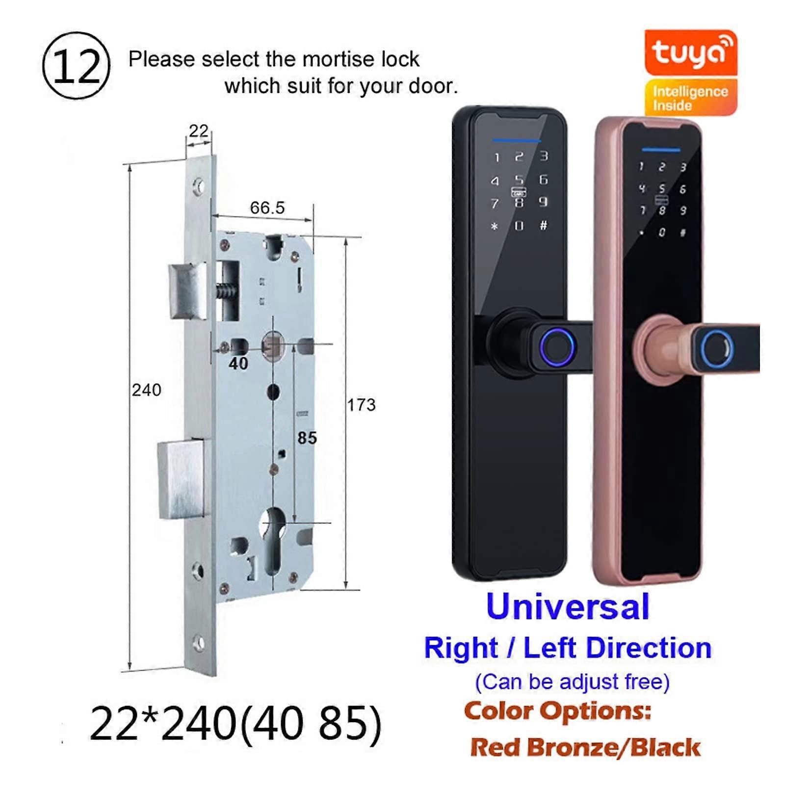 Smart Door Lock with Tuya App Control, Biometric Fingerprint Entry, Five Unlocking Methods, K7 Pro