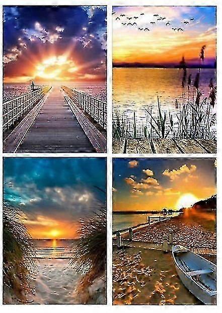 5D diamond art landscape collection 4 patterns