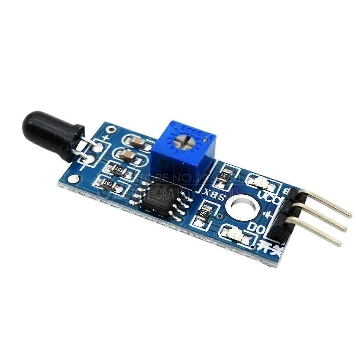 IR Flame Sensor Module with LM393 Comparator, 3 Pin Infrared Fire Detector for Arduino DIY