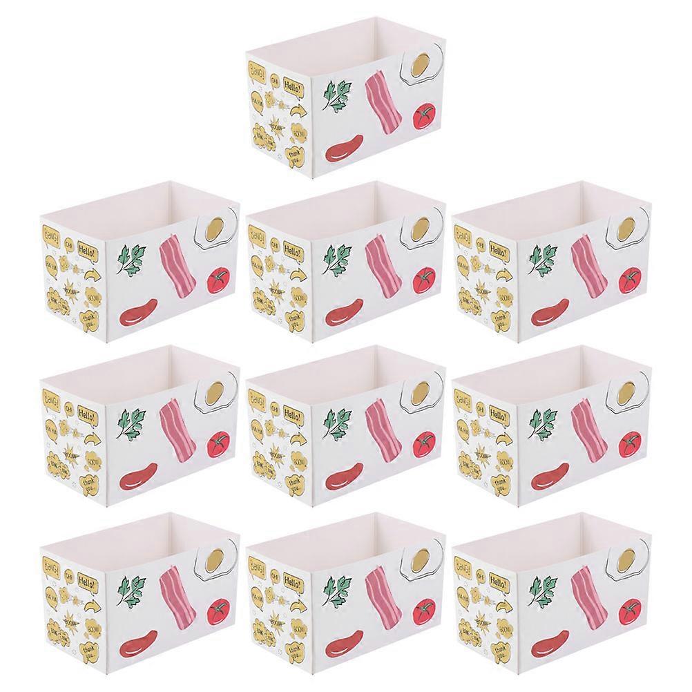 Paper Sandwich Packaging Boxes for Breakfast 10Pcs Food Containers