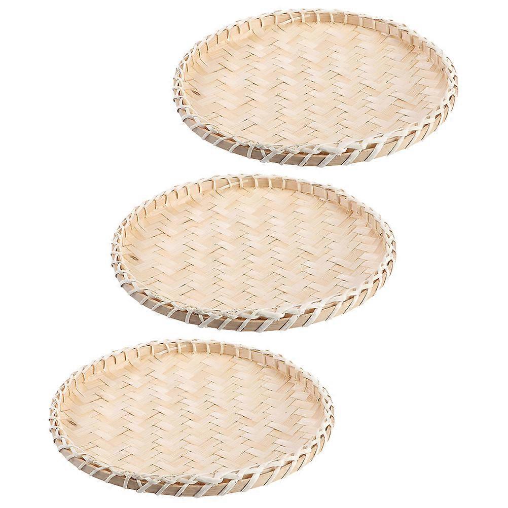 Basket for Bread Serving 3Pcs Woven Tray