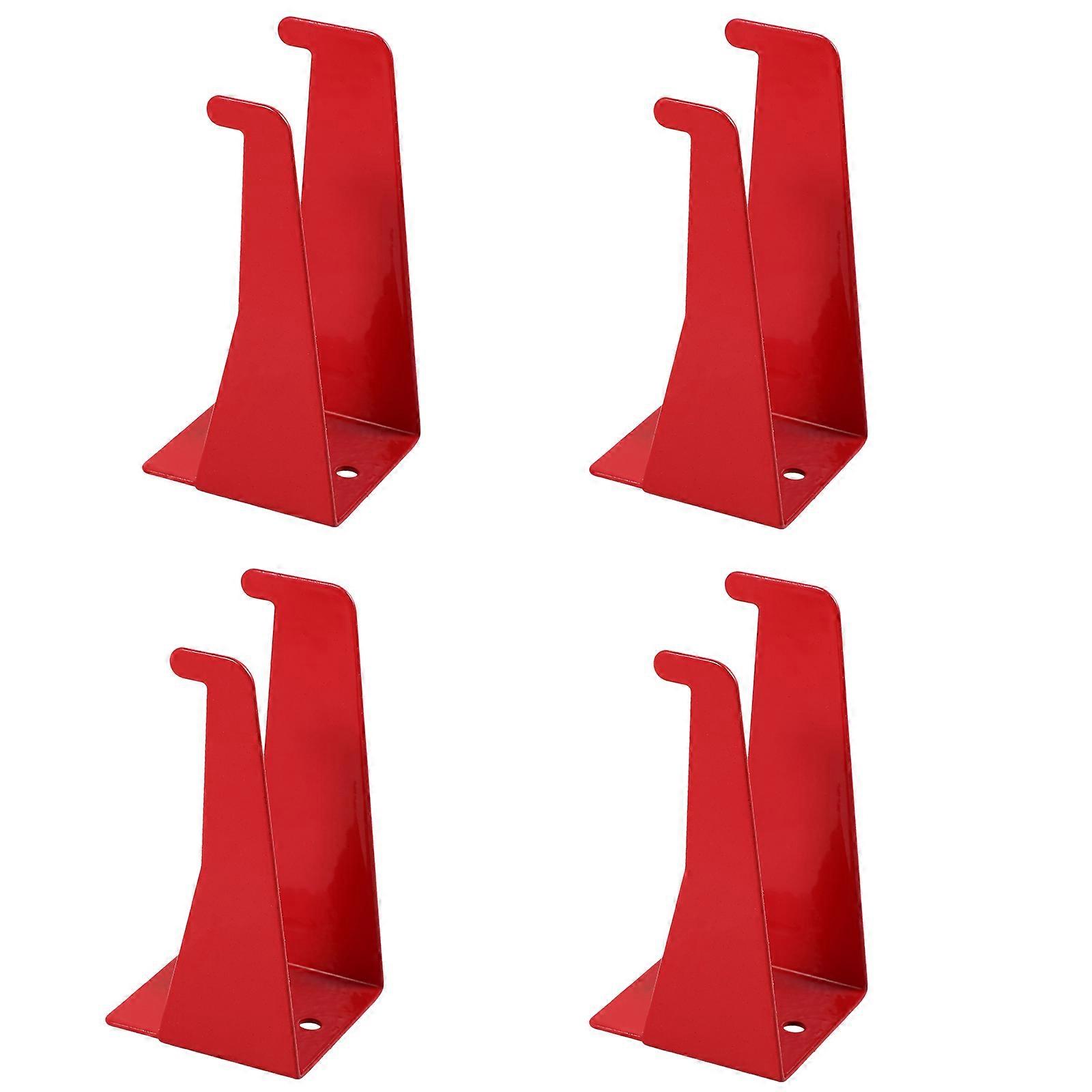 Fire Extinguisher Bracket Red Wall Mount for Fire Extinguisher 4Pcs Set