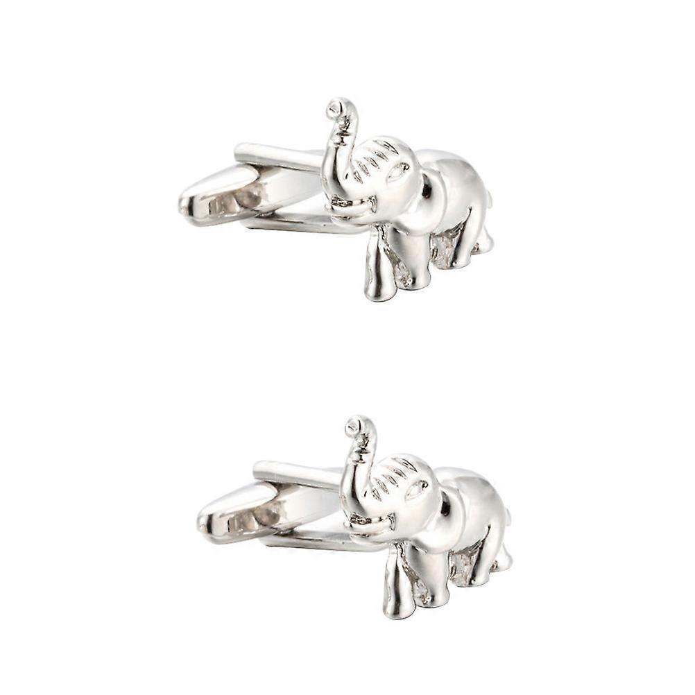 Shirts Cufflinks Elephant Design Sleeve Cuff Studs for Men 1Pair Silver