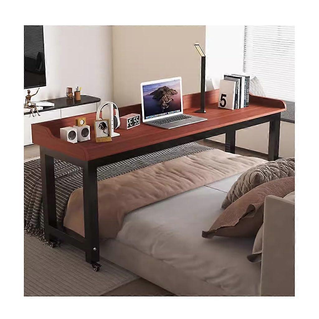 Overbed Table with Wheels, Large Adjustable Rolling Bed Table for Laptop Meals, 350 lbs Capacity