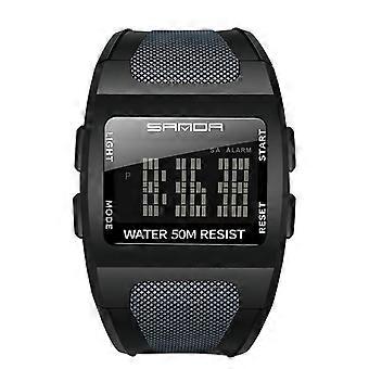 Relógio esportivo digital masculino - Relógio militar multifuncional quadrado à prova d'água para uso externo com cronômetro, alarme e resistência a choques.