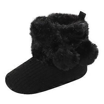 Botinhas antiderrapantes para bebês na neve, sapatos quentinhos para bebês e crianças pequenas que estão aprendendo a andar – Design com laço, compatíveis com recém-nascidos e bebês que estão começando a andar.