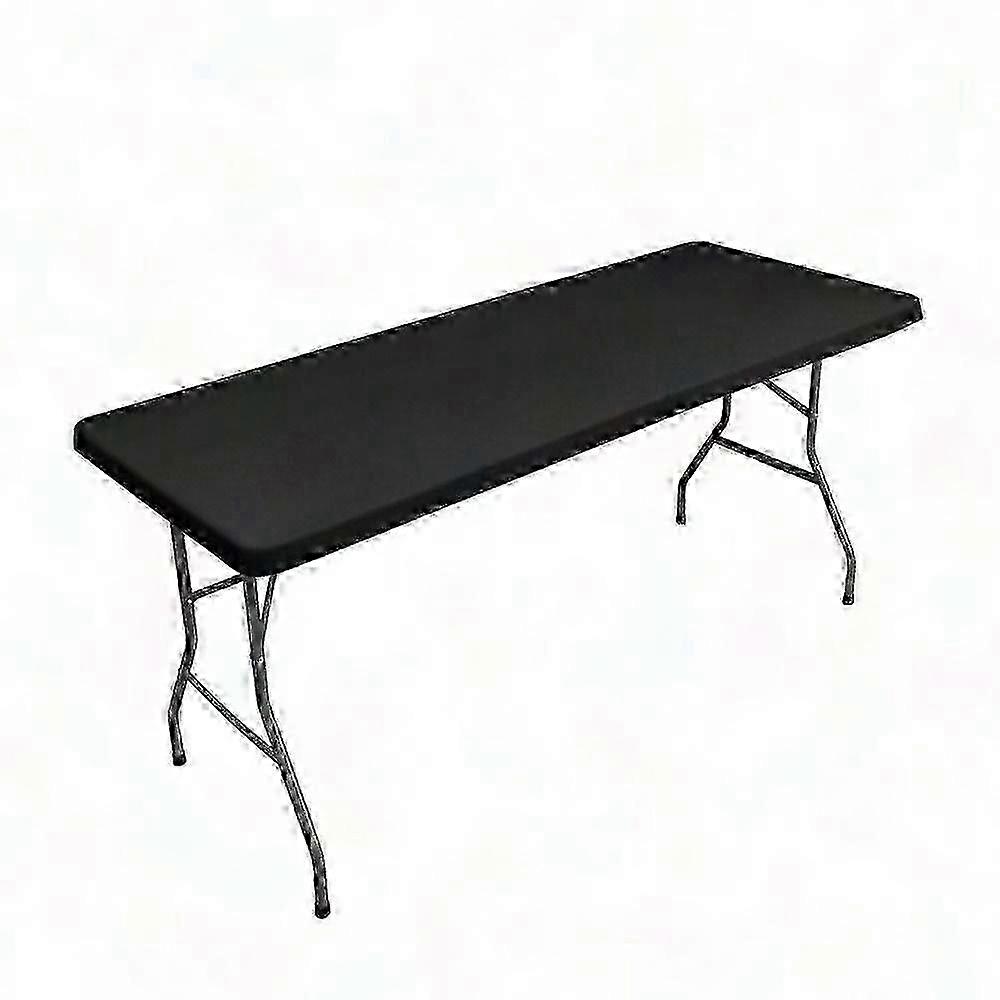 (black-183x76cm)Reusable Foldable Picnic Table Cover - Sturdy Rectangular Patio Tablecloth Protector