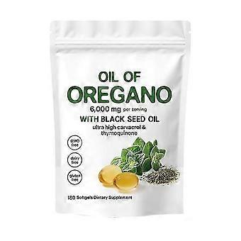 Olie van Oregano Zwarte zaadolie 6000mg Voedingsgels & Kauwsnacks 180 Telling