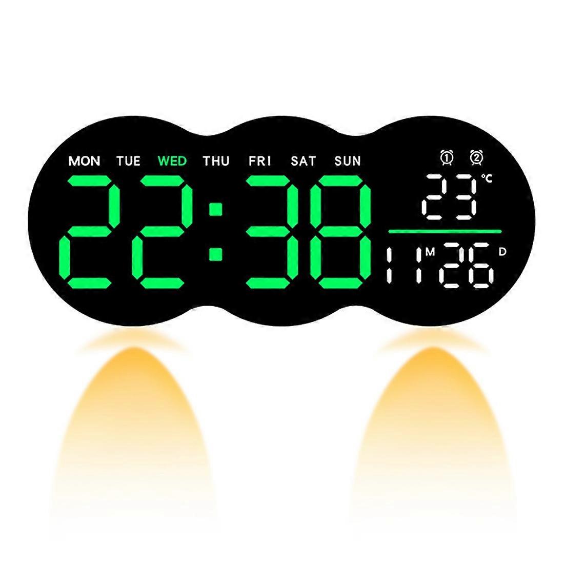 LED Ambient Light Clock Living Room Wall Clock Timing Function Two Sets of Clock Brightness Level Remote Control. A