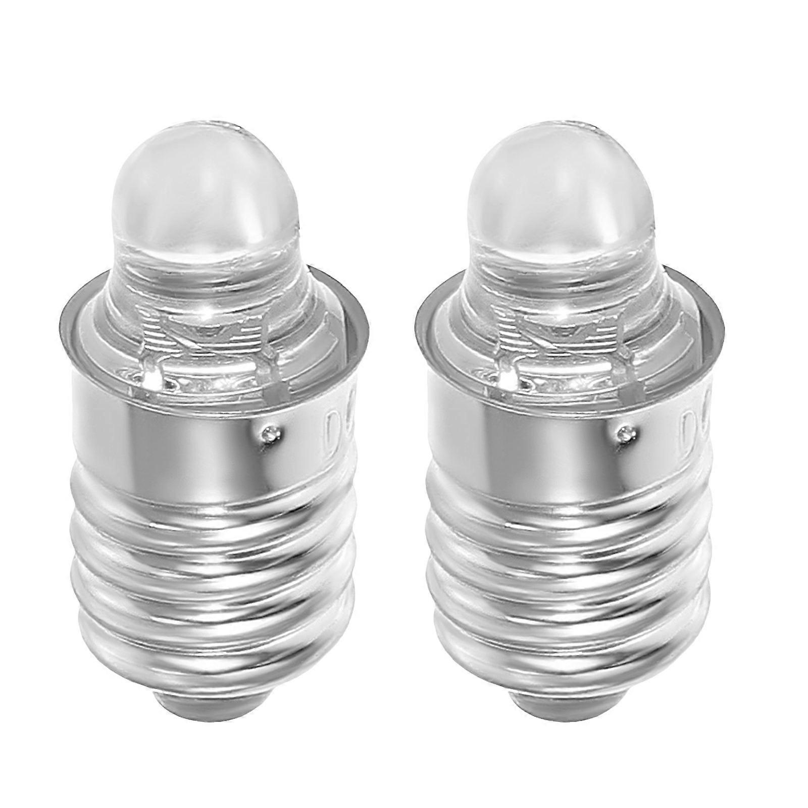 2pcs Flashlight Bulb 3v Round Light E10 Socket Screw Base Light Bulb for Home