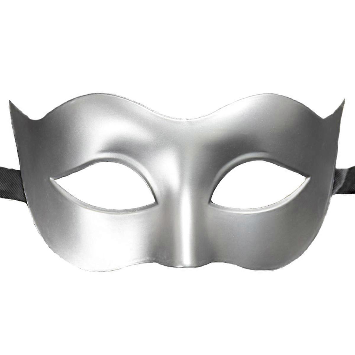 Herrbalmask Halvmask för festbruk i silverfärg