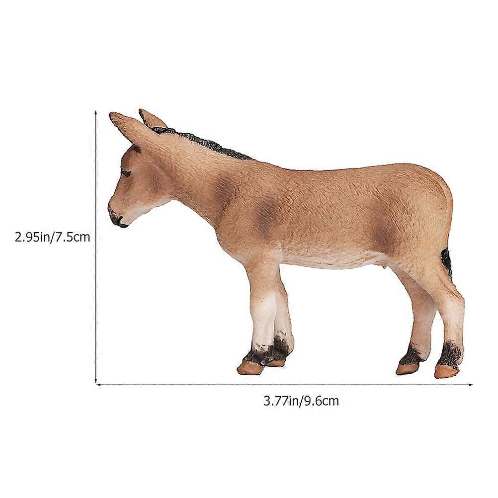 Solid Donkey Model Toy for Decor in Brown Plastic Design
